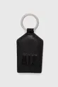 fekete Armani Exchange bőr kártyatartó és kulcstartó