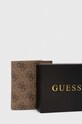 Шкіряний гаманець Guess SMVELE.LEA22 бежевий