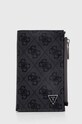 Δερμάτινο πορτοφόλι Guess λείο δέρμα γκρί SMVELE.LEA78