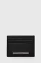 чорний Шкіряний чохол на банківські карти Calvin Klein Чоловічий