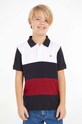 Детское хлопковое поло Tommy Hilfiger хлопок тёмно-синий KB0KB08315.128.176.9BYX