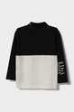 Sisley longsleeve bawełniany dziecięcy 3YR3X3001.G.SEASONAL czarny AW23