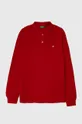 červená Detská bavlnená košeľa s dlhým rukávom United Colors of Benetton Chlapčenský