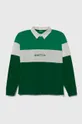 zelena Otroška bombažna majica z dolgimi rokavi United Colors of Benetton Fantovski