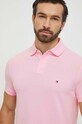 Поло Tommy Hilfiger MW0MW17770 розовый SS25