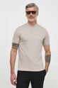 Calvin Klein polo bawełniane K10K111201 beżowy SS25