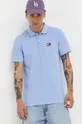 niebieski Tommy Jeans polo bawełniane