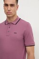 BOSS polo bawełniane Parlay 190 różowy 50494697