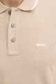 Βαμβακερό μπλουζάκι πόλο BOSS 50494697 μπεζ
