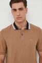 BOSS polo bawełniane beżowy 50495709
