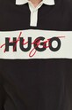 Βαμβακερή μπλούζα με μακριά μανίκια HUGO 50494348 μαύρο