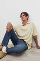 Samsoe Samsoe polo bawełniane M23200026 beżowy AW23