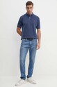 Хлопковое поло Polo Ralph Lauren 710850860 тёмно-синий AW24