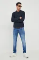 Βαμβακερή μπλούζα με μακριά μανίκια Pepe Jeans Jimmy σκούρο μπλε