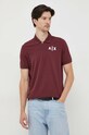 Armani Exchange polo bawełniane bordowy 6RZFJA.ZJL4Z