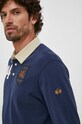 La Martina top a maniche lunghe in cotone blu navy WMPE32