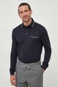 Tričko s dlhým rukávom Tommy Hilfiger tmavomodrá MW0MW33217