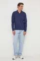 Βαμβακερή μπλούζα με μακριά μανίκια Polo Ralph Lauren σκούρο μπλε