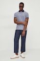 Bavlnené polo tričko Barbour MML0628 tmavomodrá SS25