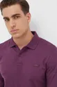 fialová Bavlnené tričko s dlhým rukávom Calvin Klein