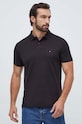 Tommy Hilfiger polo bawełniane MW0MW35585 czarny AA00