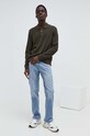 Svetr z vlněné směsi Abercrombie & Fitch KI120.3291.320 zelená AW23