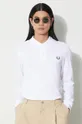 alb Fred Perry longsleeve din bumbac