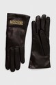 Шкіряні рукавички Moschino лицьова шкіра чорний M2394.65248