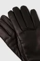 Kožené rukavice Moschino čierna