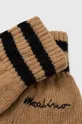 Вовняні рукавички Moschino бежевий