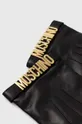 Шкіряні рукавички Moschino чорний