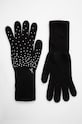 Перчатки с примесью шерсти Patrizia Pepe аппликация чёрный 2F0047.K162