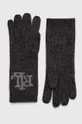 szary Lauren Ralph Lauren rękawiczki z domieszką wełny Damski