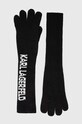 Karl Lagerfeld rękawiczki z kaszmirem z domieszką wełny czarny 236W3609