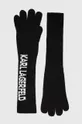 crna Rukavice od kašmira Karl Lagerfeld Ženski
