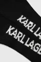 Karl Lagerfeld rękawiczki z kaszmirem czarny