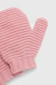 Παιδικά μάλλινα γάντια United Colors of Benetton ροζ