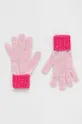 różowy United Colors of Benetton rękawiczki z domieszką wełny dziecięce Dziecięcy