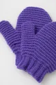 Дитячі вовняні рукавички United Colors of Benetton фіолетовий