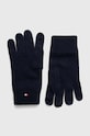 Tommy Hilfiger rękawiczki z domieszką kaszmiru z domieszką wełny granatowy AM0AM11048