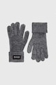 Rukavice s prímesou vlny Guess s prímesou vlny sivá AM9335.POL02