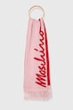 Moschino szalik wełniany dzianina różowy M2944.30774