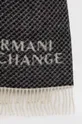 Armani Exchange szalik wełniany czarny