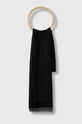 Calvin Klein szalik wełniany tkanina czarny K60K611116