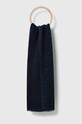 Tommy Hilfiger szalik bawełniany wzorzyste granatowy AW0AW15341