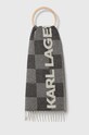 Karl Lagerfeld szalik wełniany wełna szary 236W3304