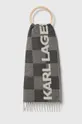 серый Шерстяной шарф Karl Lagerfeld Женский