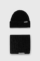 HUGO czapka i szalik wełniany wełna czarny 50501504