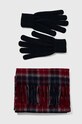 Barbour fular și mănuși Tartan Scarf & Glove Gift Set cu modele bleumarin MGS0018