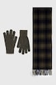 Κασκόλ και γάντια Barbour Tartan Scarf & Glove Gift Set εμπριμέ πράσινο MGS0018